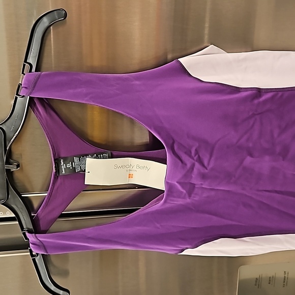 SWEATY BETTY Power Workout Colorblock Performance Dress ~ Deep Purple Large NWT - Picture 12 of 16